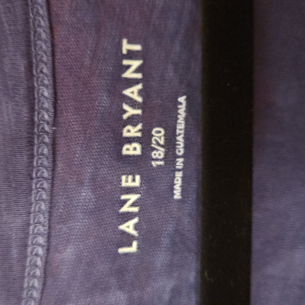 Lane Bryant 18/20 Purple Pink Tie-Dye V-Neck 100% Cotton Tee EUC - Picture 3 of 7
